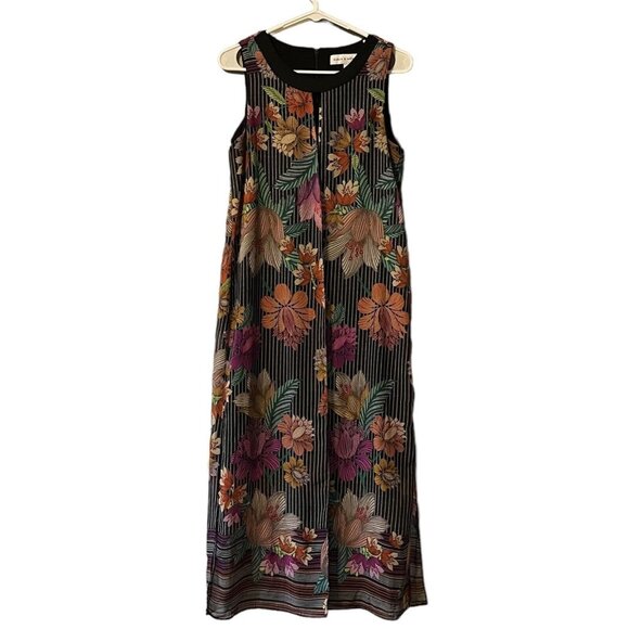 Emma & Michele Floral Tropical Hawaiian Midi‎ Dress Size Small Beach Travel - Picture 1 of 8
